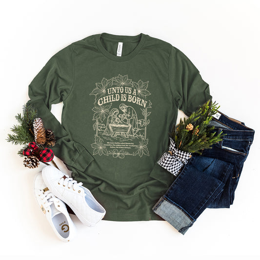 Nativity Scripture Verse | Long Sleeve Crew Neck