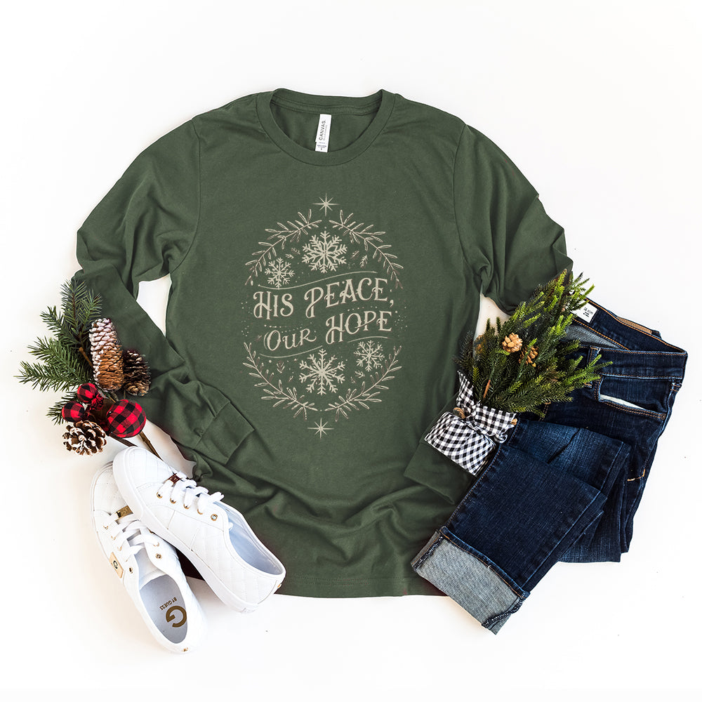 His Peace Snowflake | Long Sleeve Crew Neck