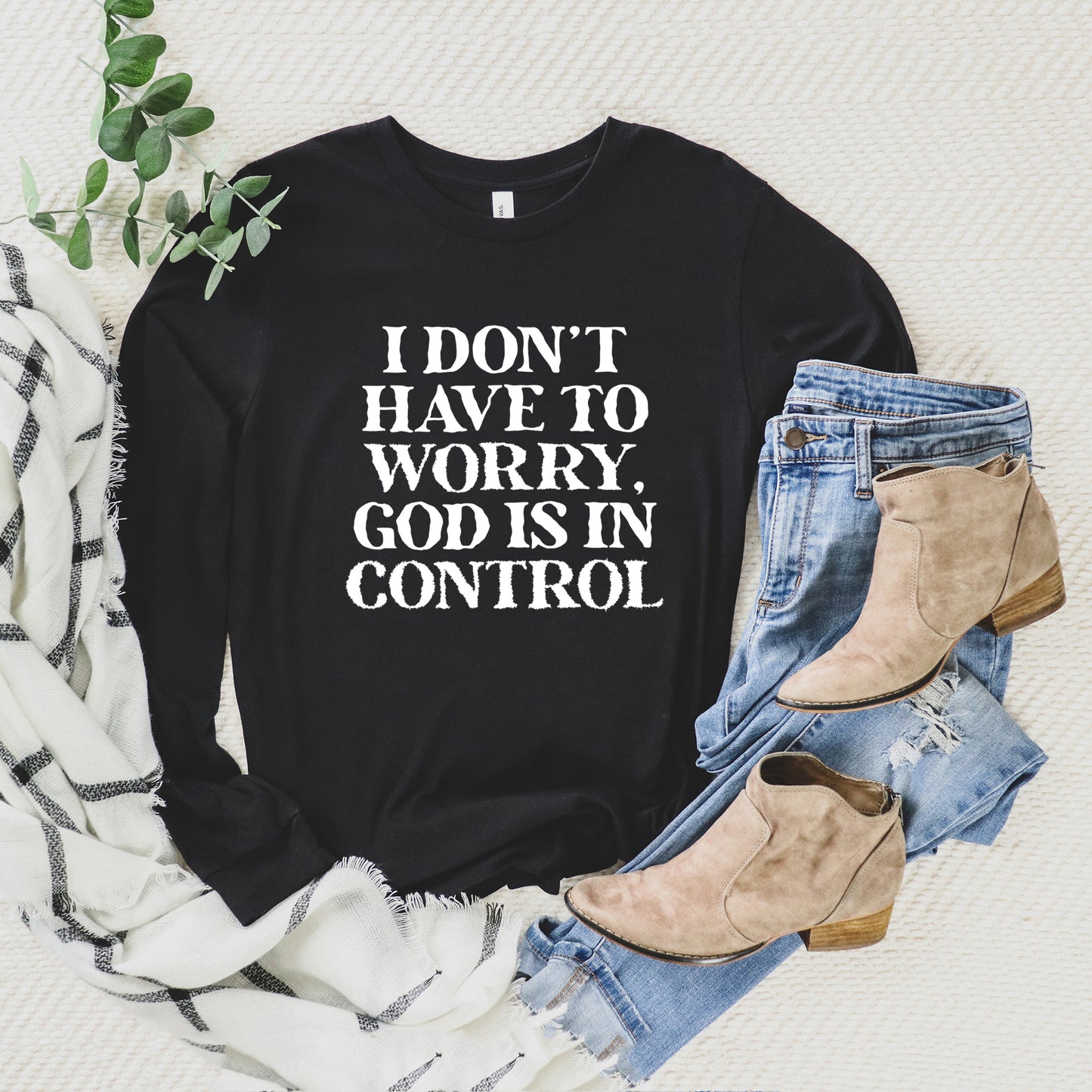 God is in Control | Long Sleeve Crew Neck