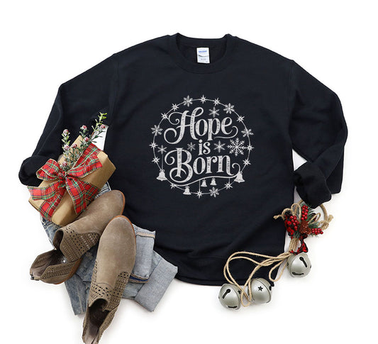 Hope Is Born Snowflake | Graphic Sweatshirt