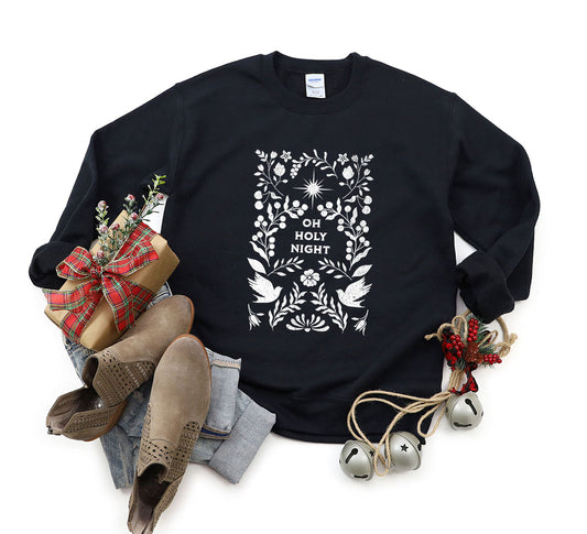 Oh Holy Night Floral | Graphic Sweatshirt