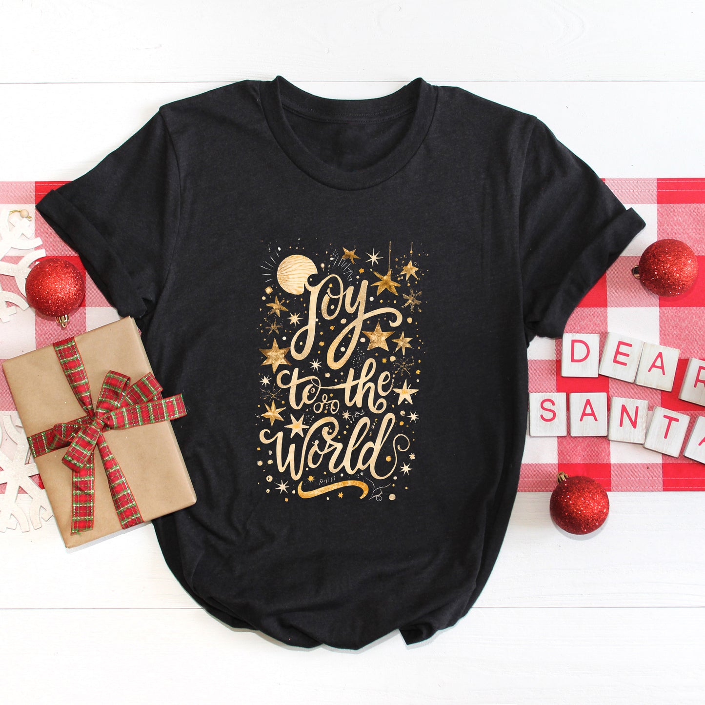 Joy To The World Stars | Short Sleeve Crew Neck