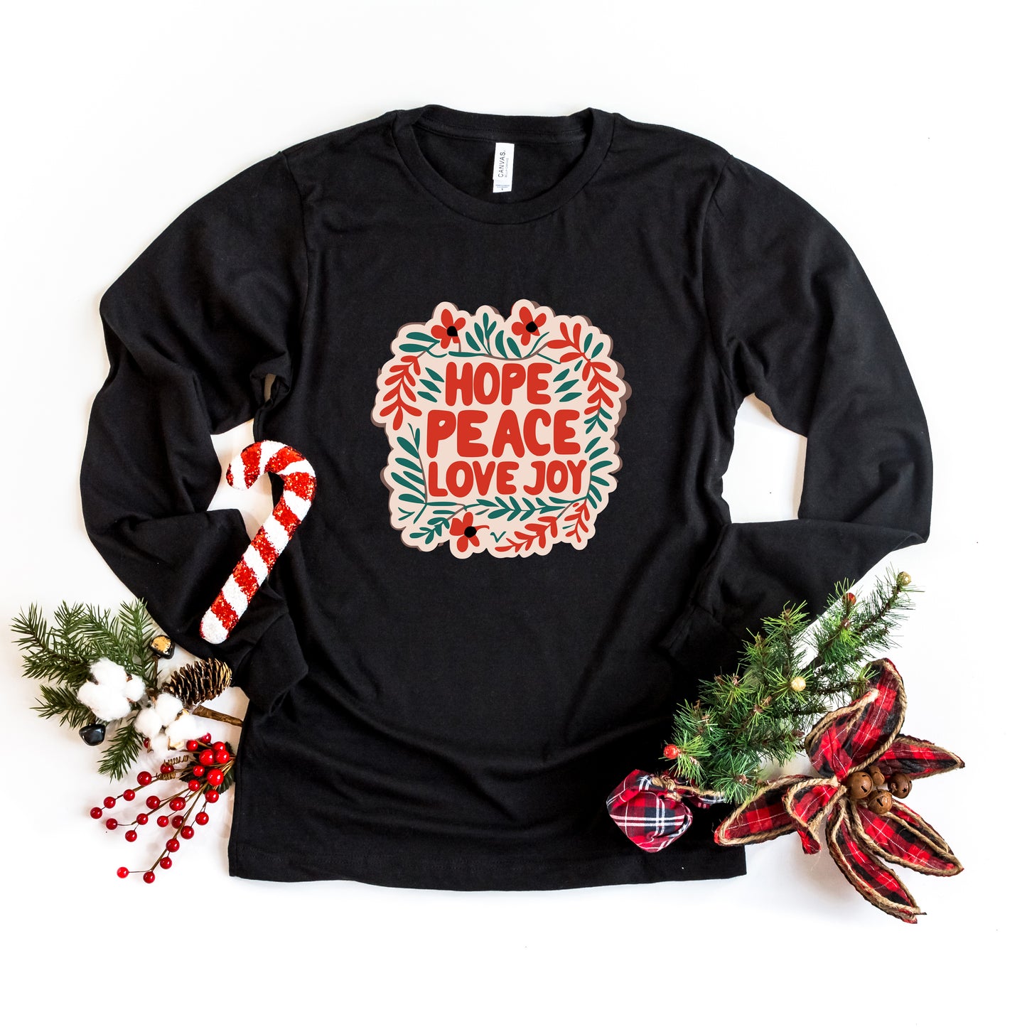 Hope Peace Love Joy | Long Sleeve Crew Neck