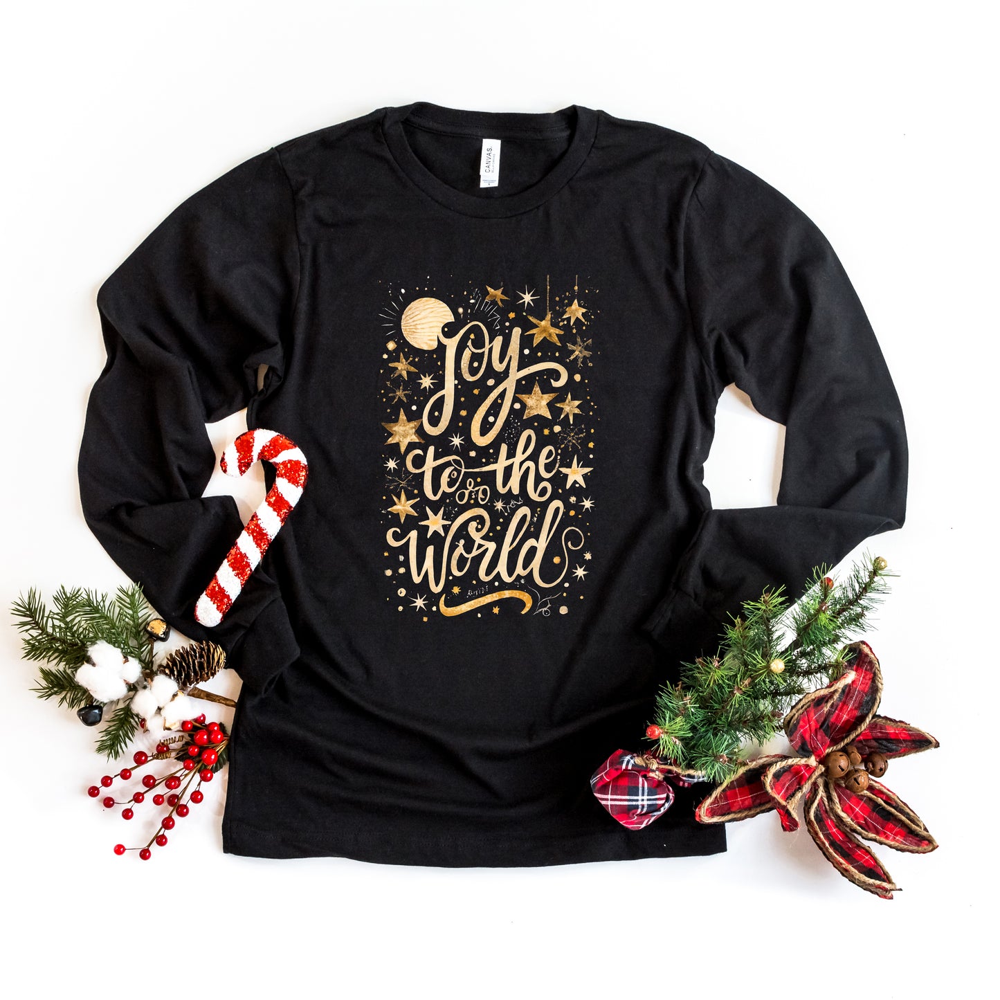 Joy To The World Stars | Long Sleeve Crew Neck