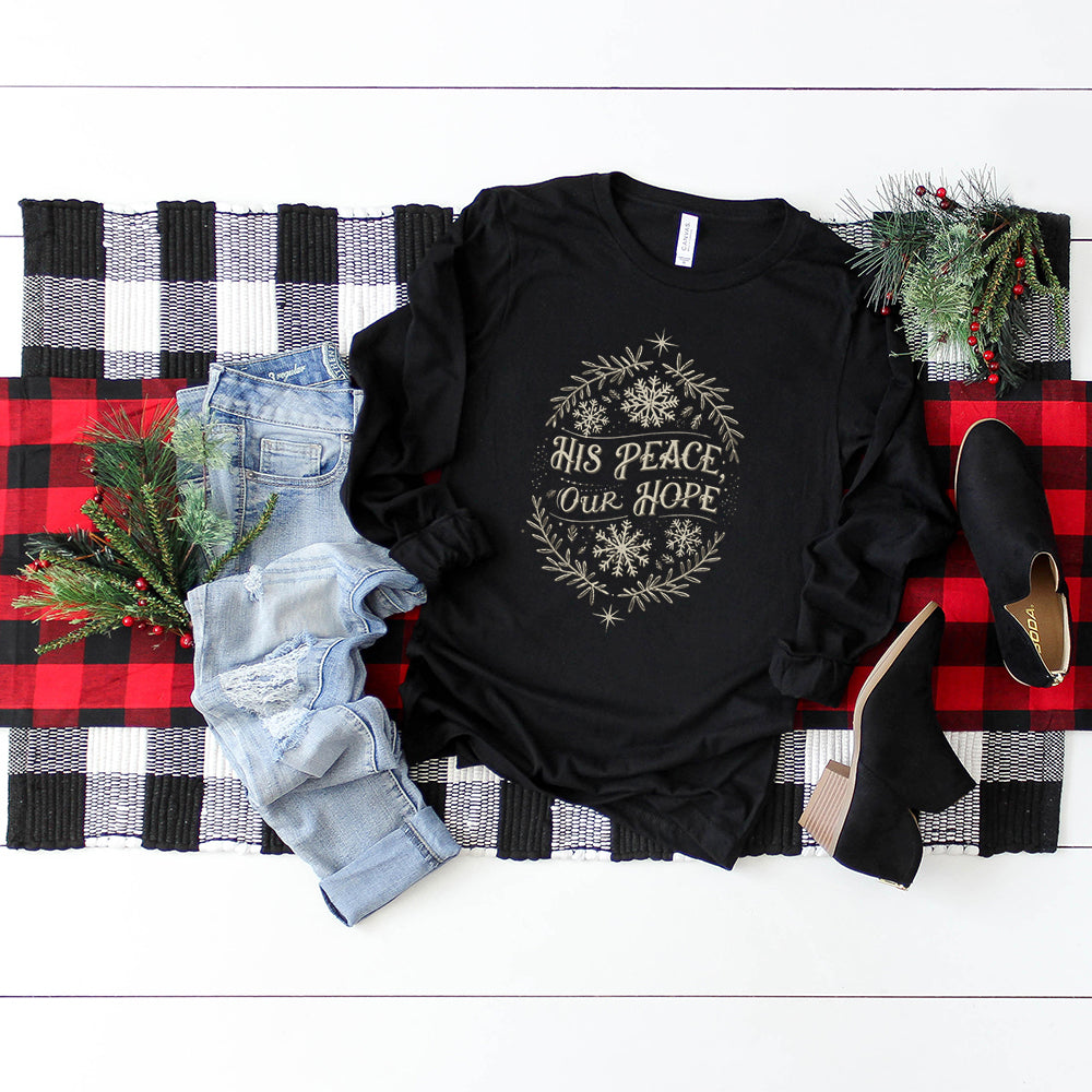 His Peace Snowflake | Long Sleeve Crew Neck