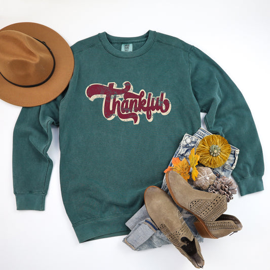 Thankful Retro | Garment Dyed Sweatshirt