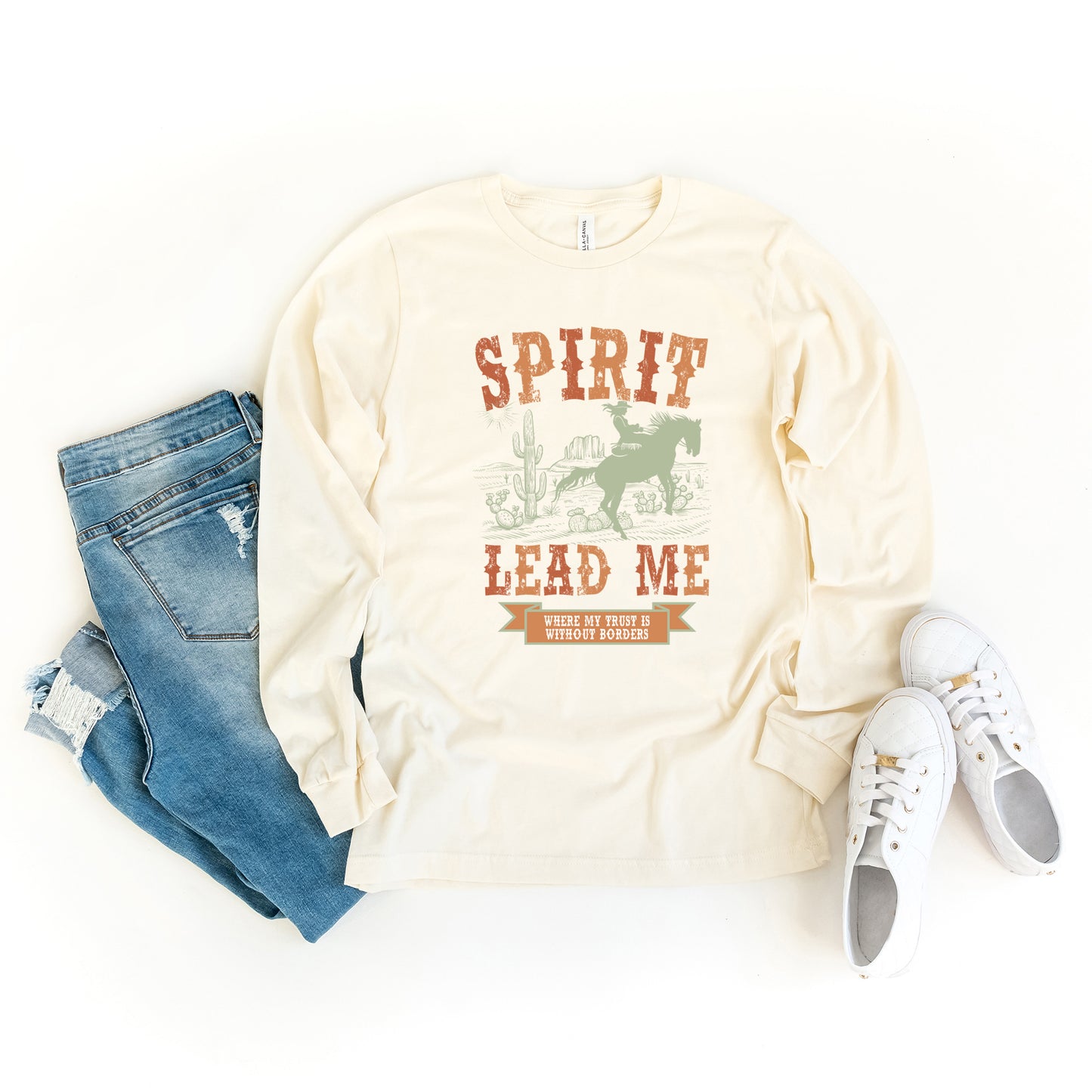 Spirit Lead Me Western | Long Sleeve Crew Neck