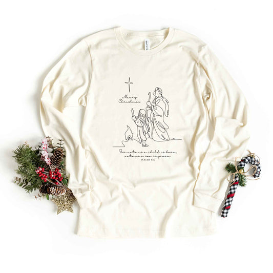 For Unto Us a Child Is Born Star | Long Sleeve Crew Neck