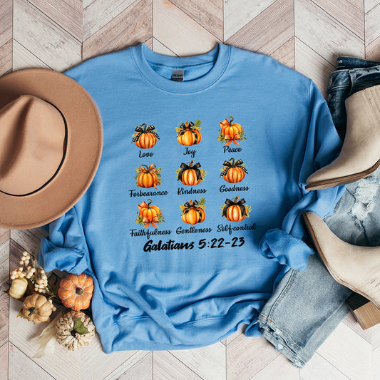 Coquette Fall Religious Pumpkin Chart | Graphic Sweatshirt