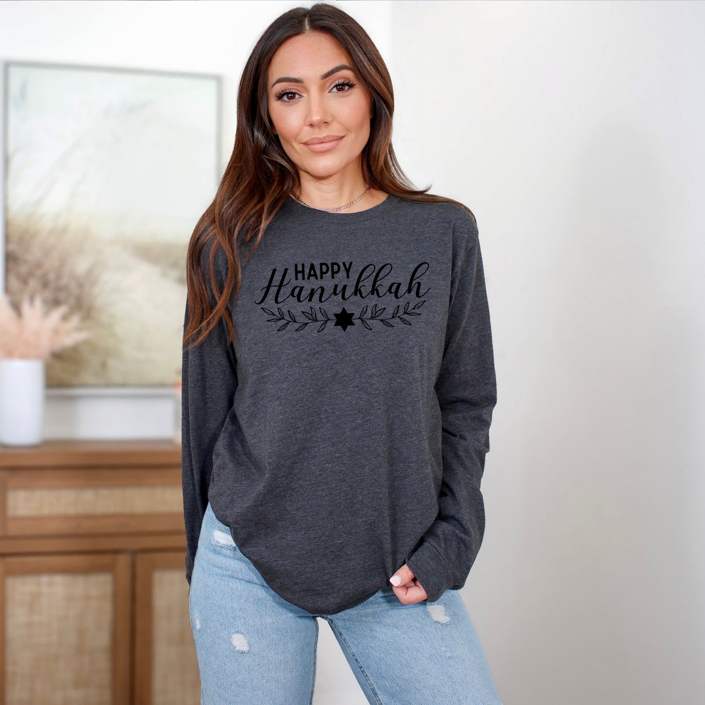 Happy Hanukkah | Long Sleeve Crew Neck