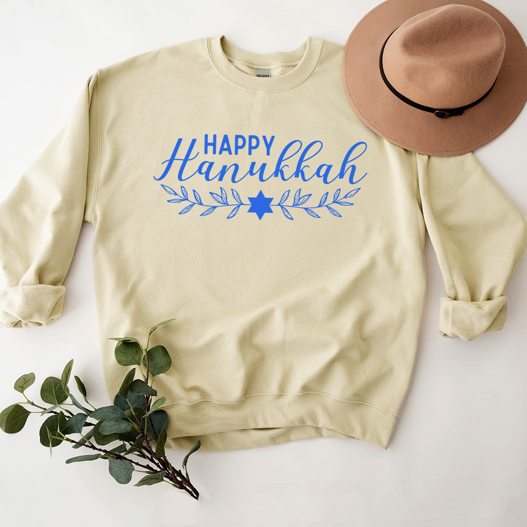 Happy Hanukkah Blue | Graphic Sweatshirt