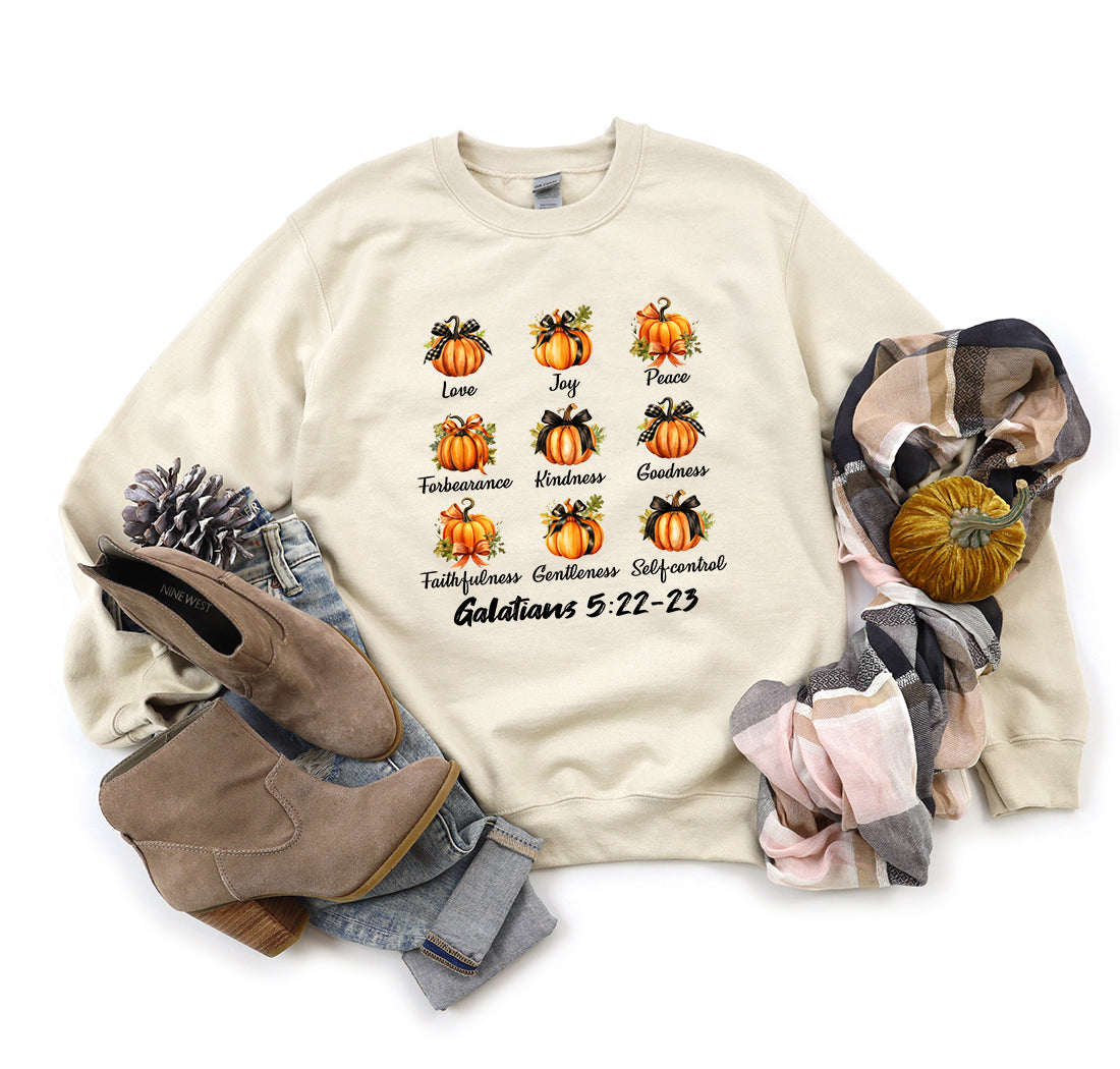 Coquette Fall Religious Pumpkin Chart | Graphic Sweatshirt