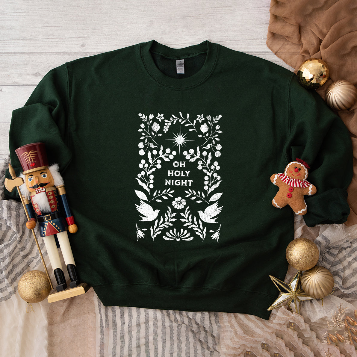 Oh Holy Night Floral | Graphic Sweatshirt