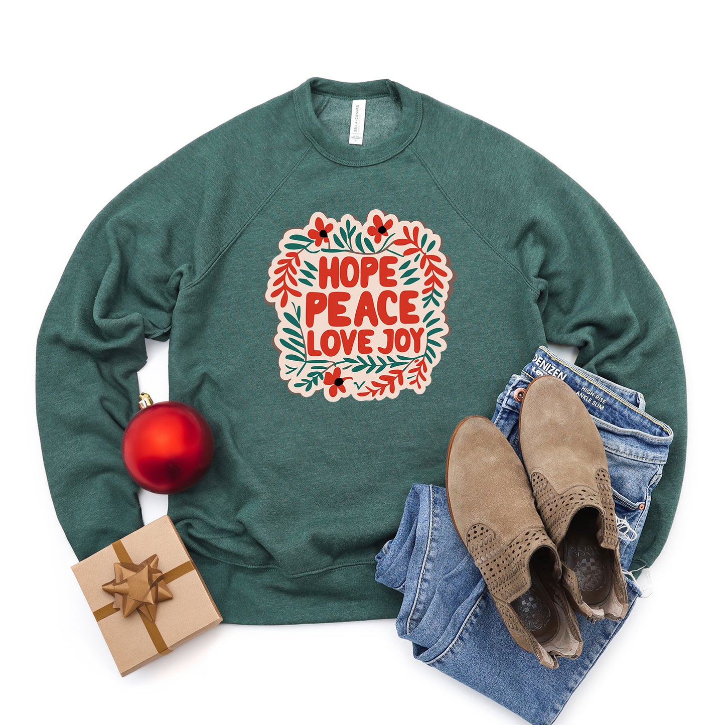 Hope Peace Love Joy | Bella Canvas Sweatshirt