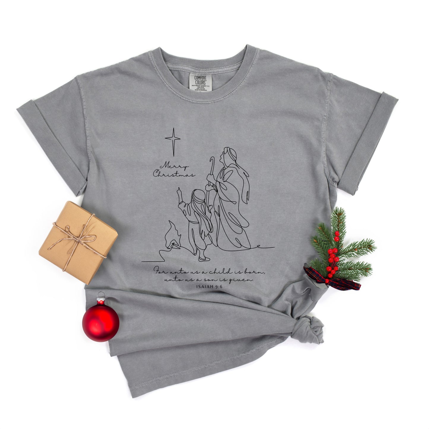 For Unto Us a Child Is Born Star | Garment Dyed Tee