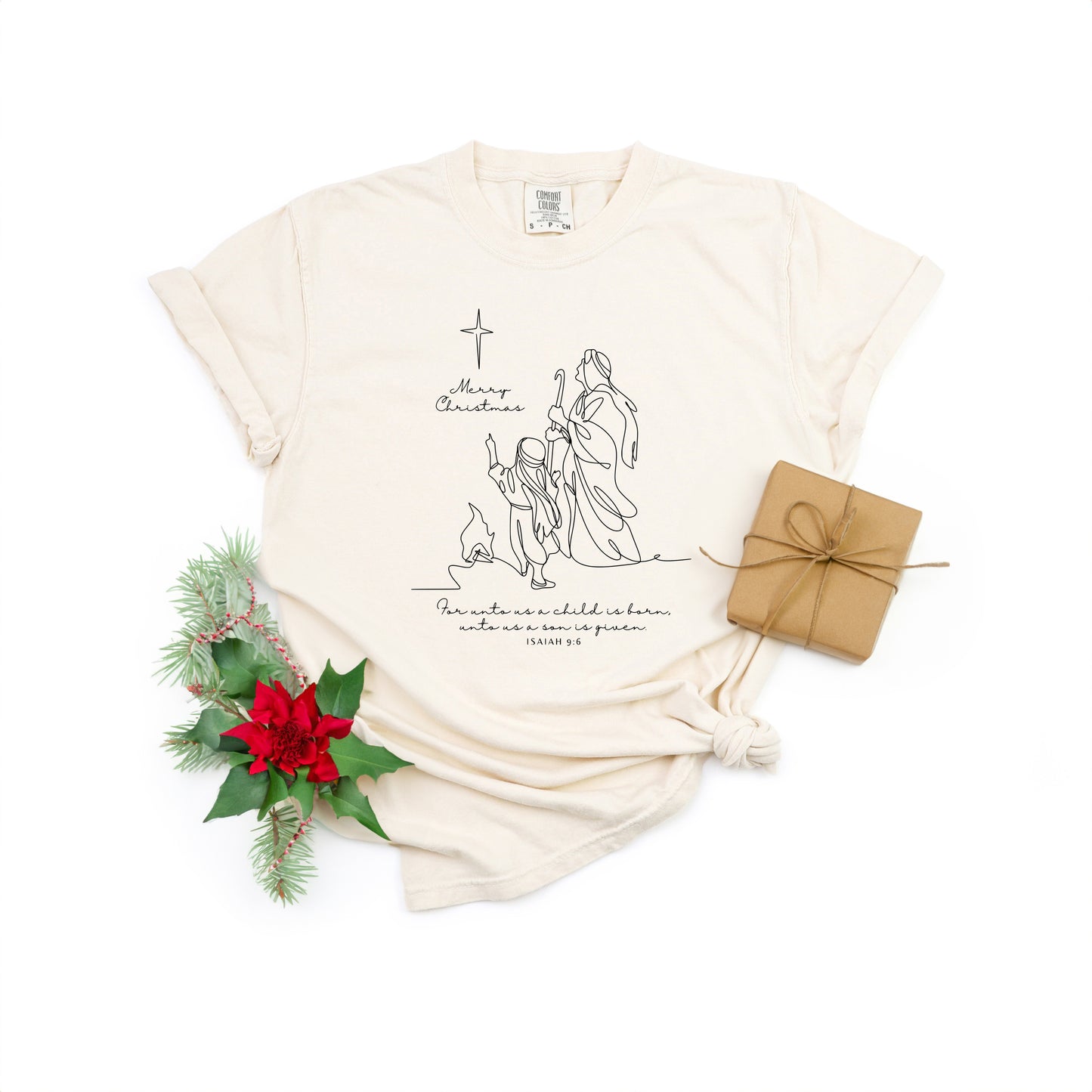 For Unto Us a Child Is Born Star | Garment Dyed Tee