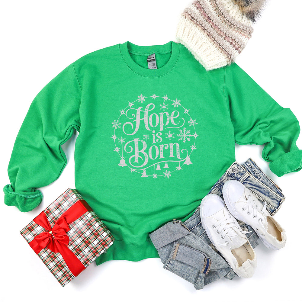 Hope Is Born Snowflake | Graphic Sweatshirt