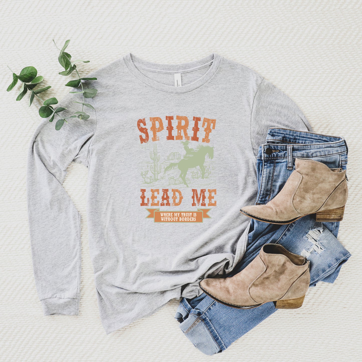 Spirit Lead Me Western | Long Sleeve Crew Neck