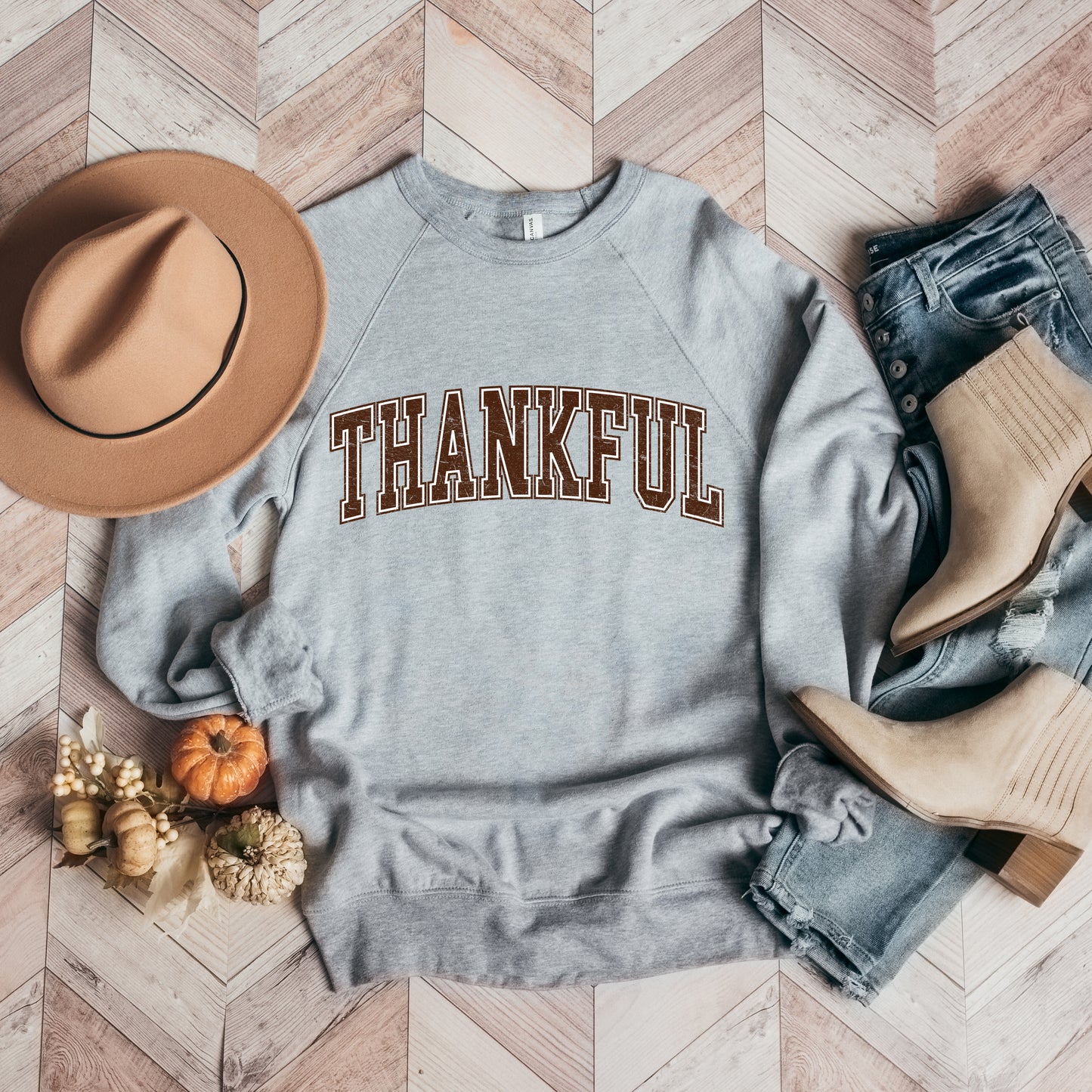 Thankful Grunge | Bella Canvas Premium Sweatshirt