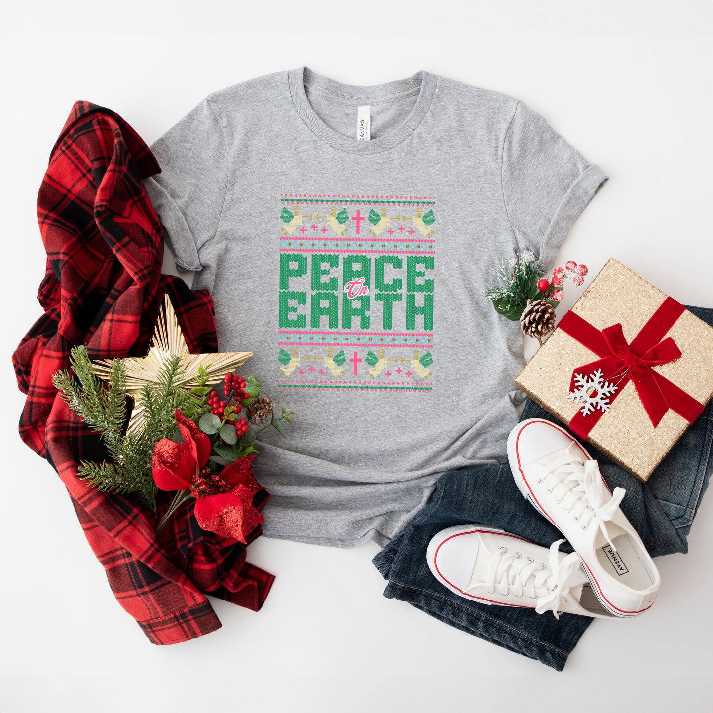 Peace On Earth Knit | Short Sleeve Crew Neck