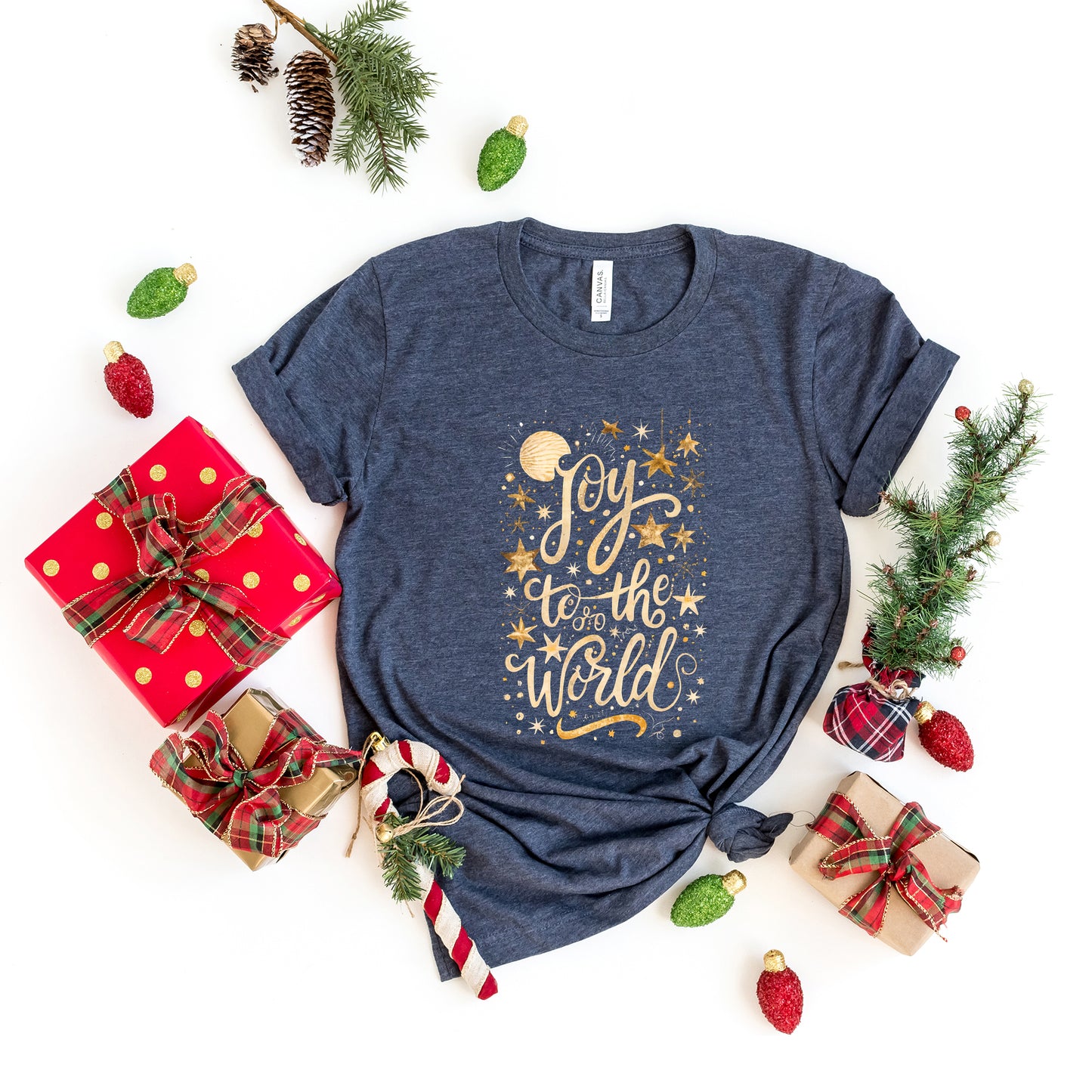 Joy To The World Stars | Short Sleeve Crew Neck