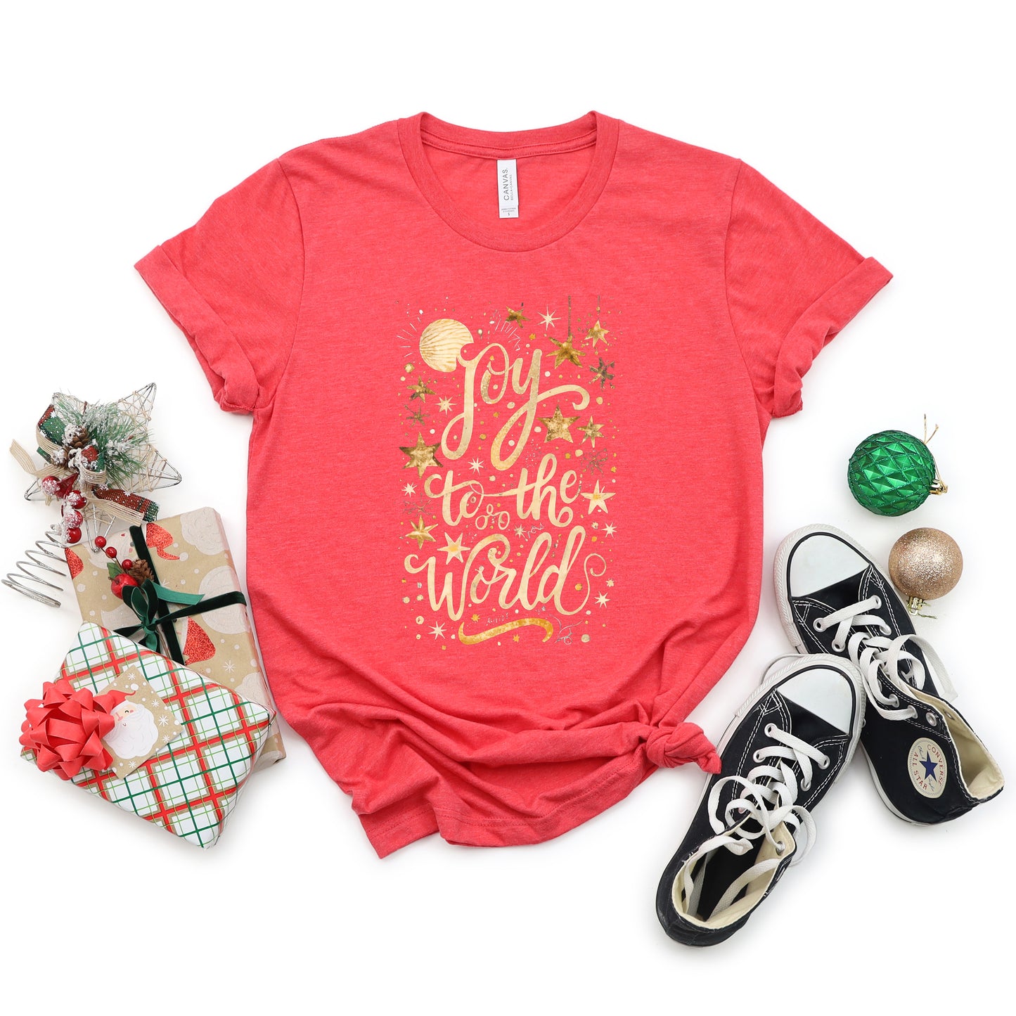 Joy To The World Stars | Short Sleeve Crew Neck