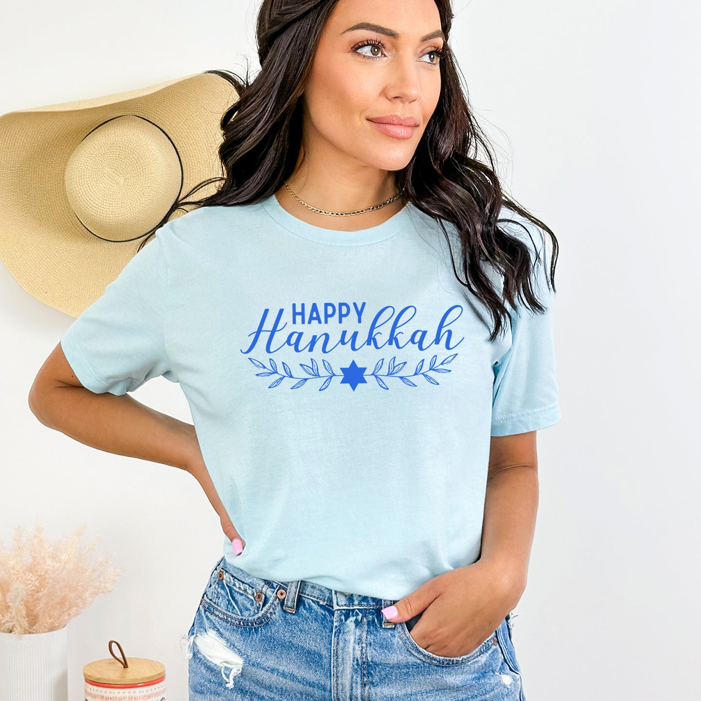 Happy Hanukkah Blue | Short Sleeve Crew Neck