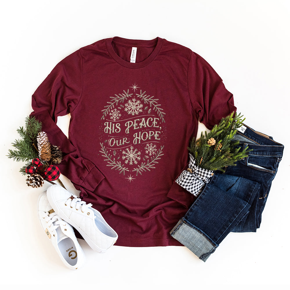 His Peace Snowflake | Long Sleeve Crew Neck