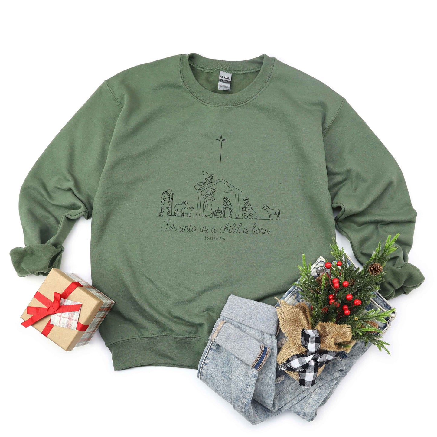 Unto Us a Child is Born Nativity | Sweatshirt