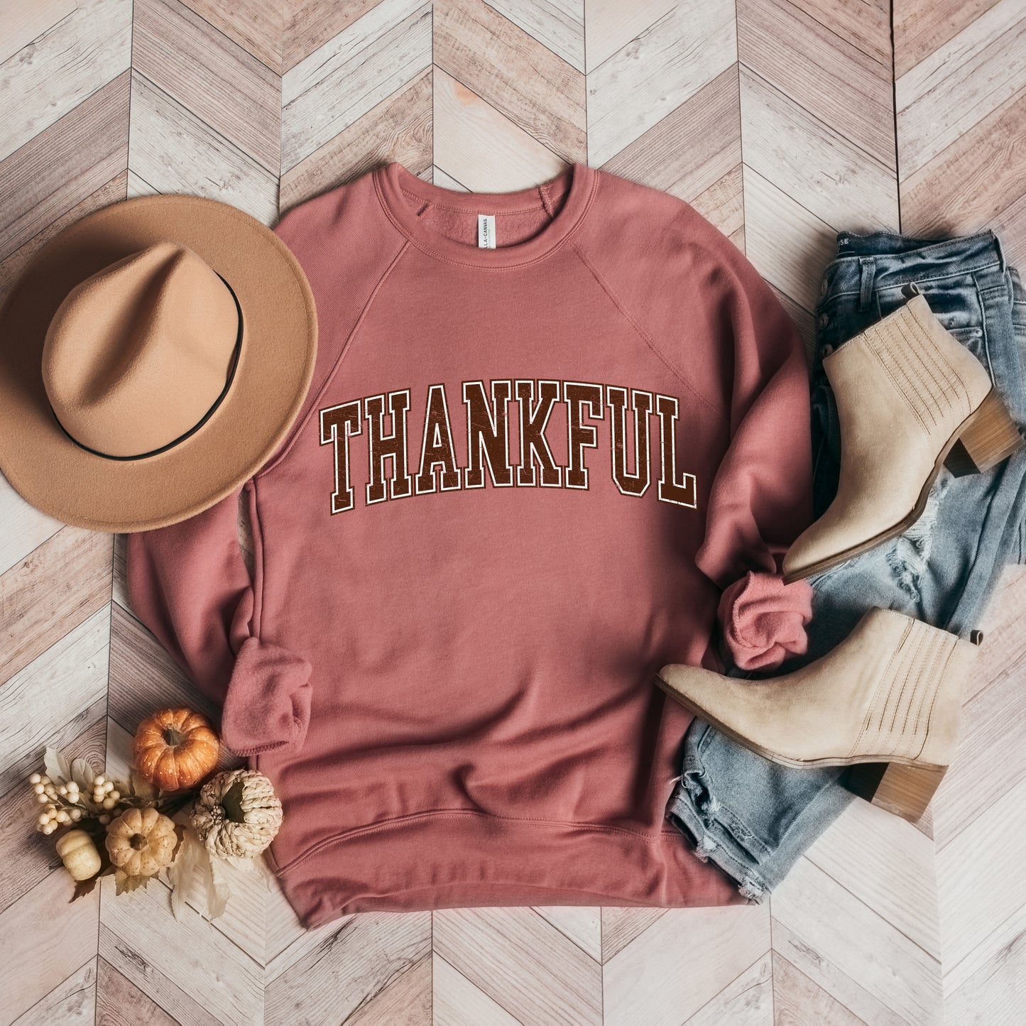 Thankful Grunge | Bella Canvas Premium Sweatshirt