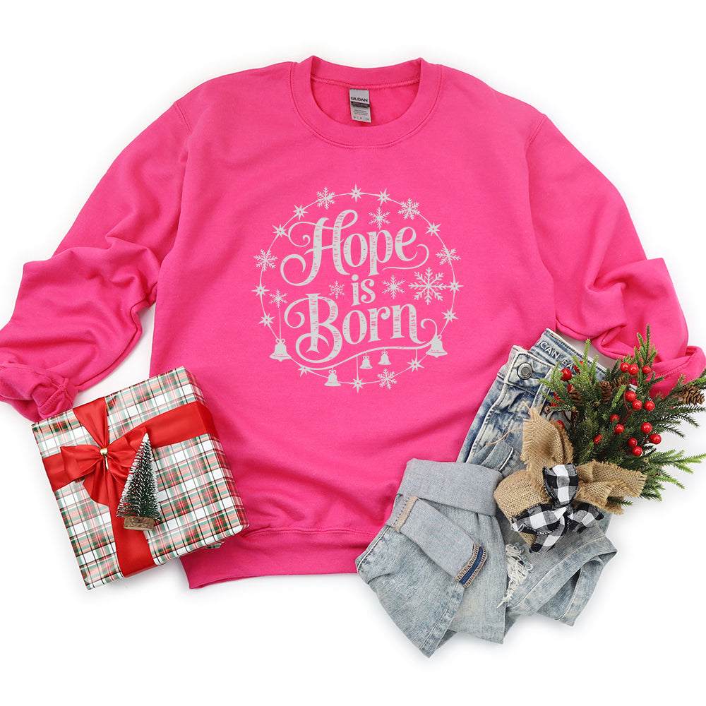 Hope Is Born Snowflake | Graphic Sweatshirt