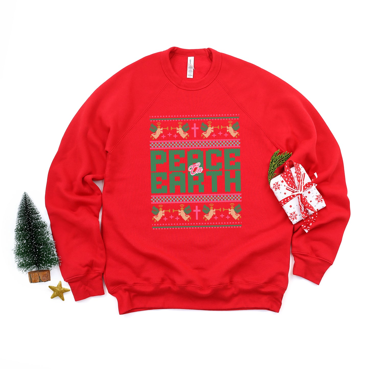 Peace On Earth Knit | Bella Canvas Sweatshirt