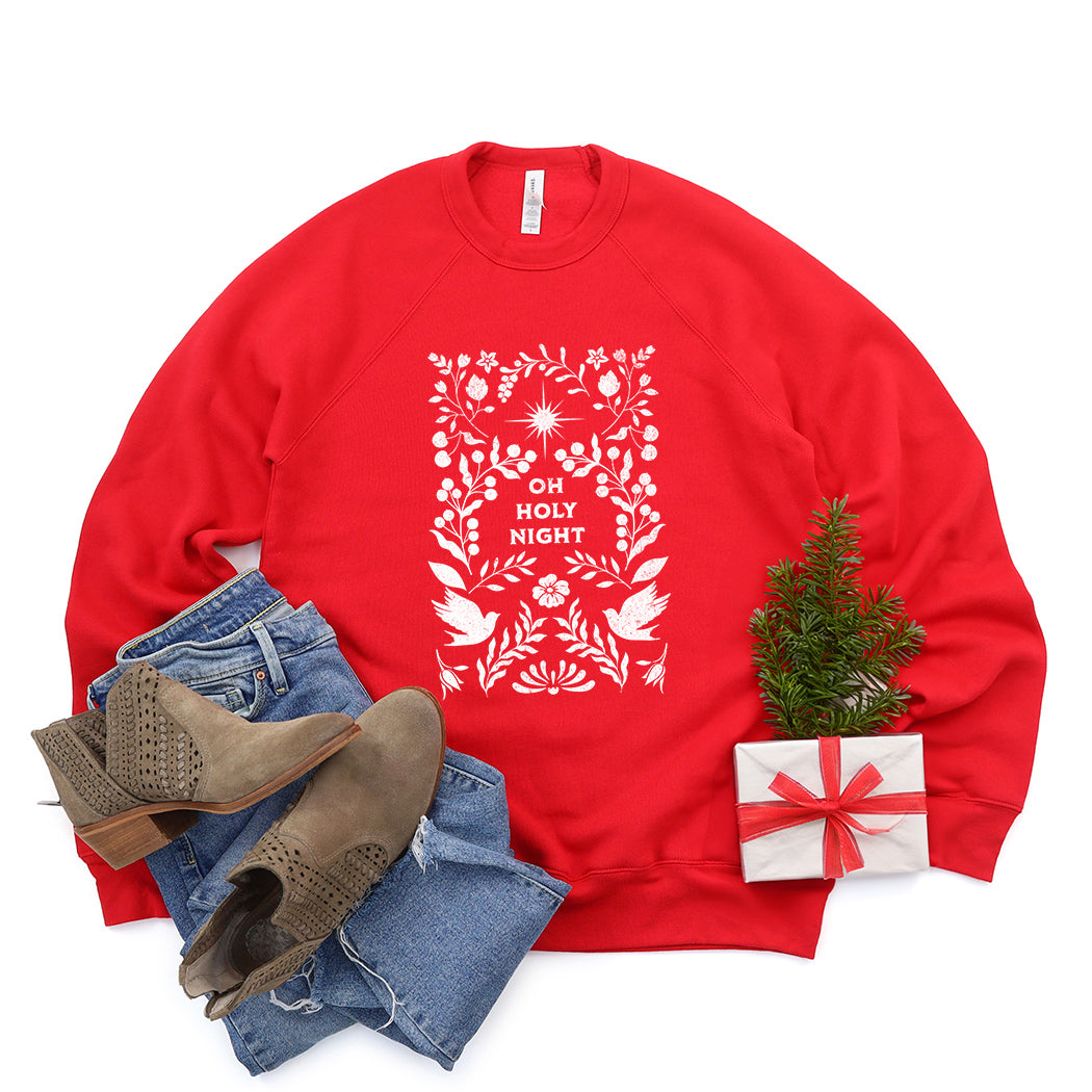 Oh Holy Night Floral | Bella Canvas Sweatshirt