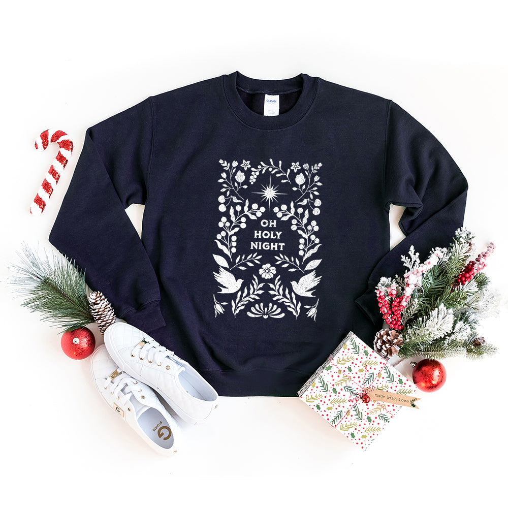 Oh Holy Night Floral | Graphic Sweatshirt