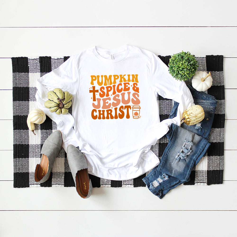 Pumpkin Spice Cross | Long Sleeve Crew Neck