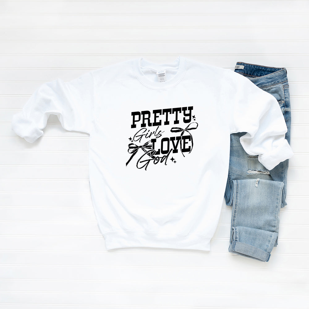 Coquette Pretty Girls Love God | Graphic Sweatshirt