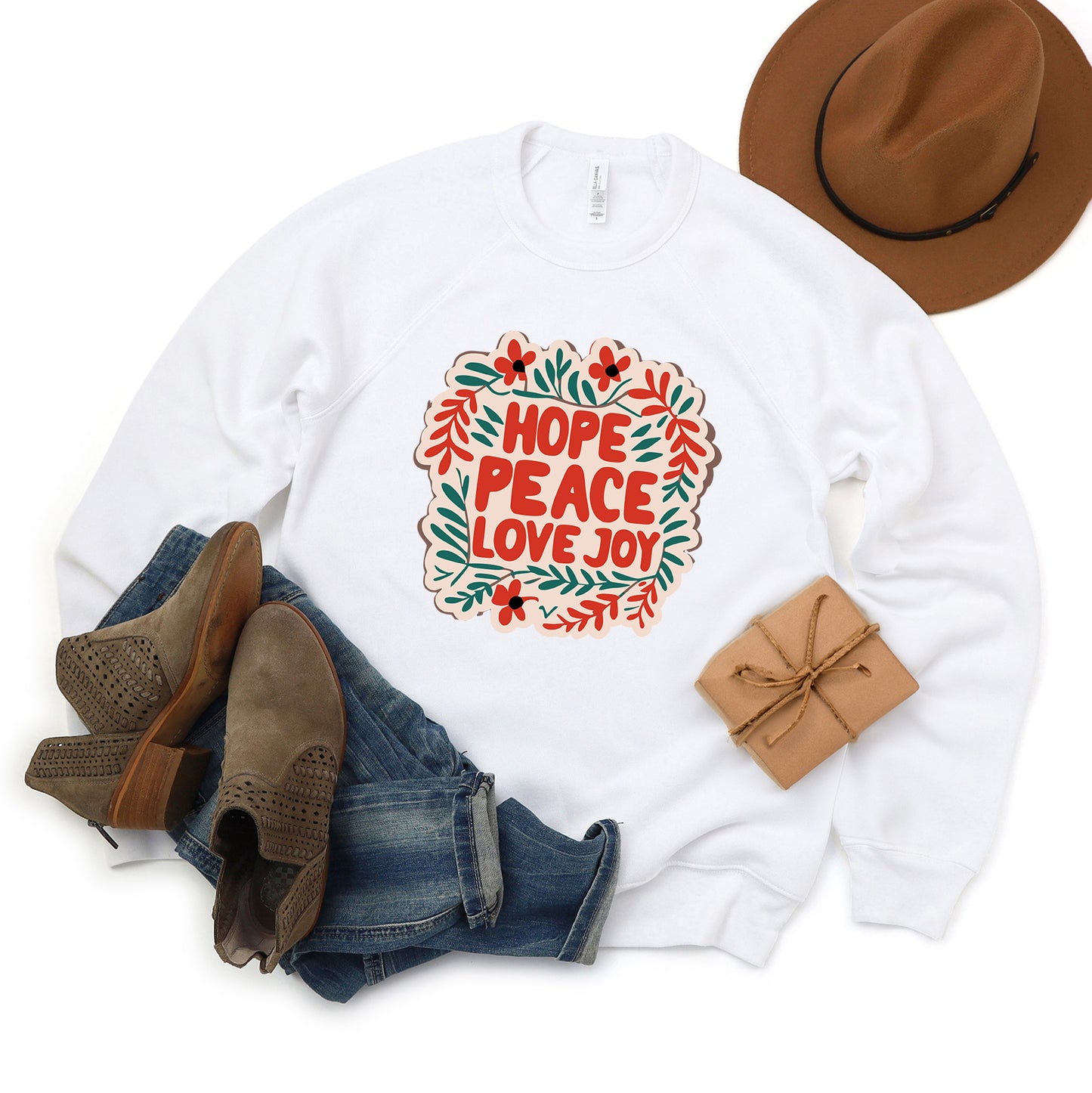 Hope Peace Love Joy | Bella Canvas Sweatshirt