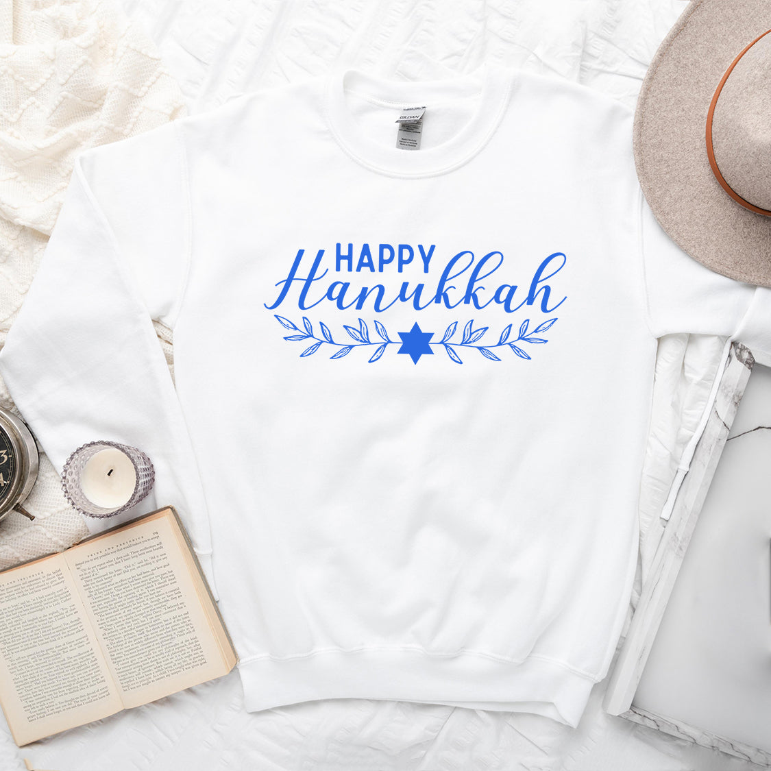 Happy Hanukkah Blue | Graphic Sweatshirt