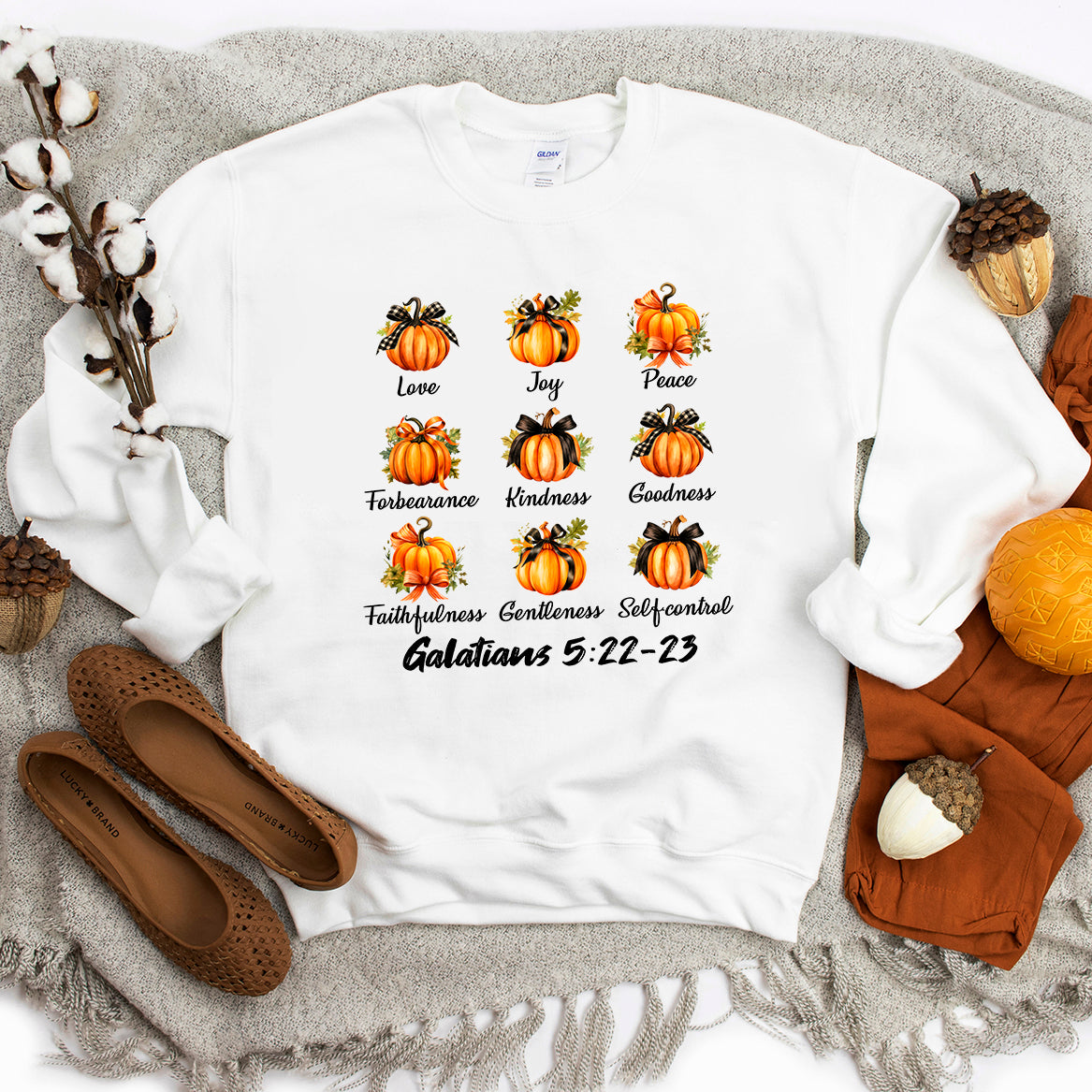 Coquette Fall Religious Pumpkin Chart | Graphic Sweatshirt