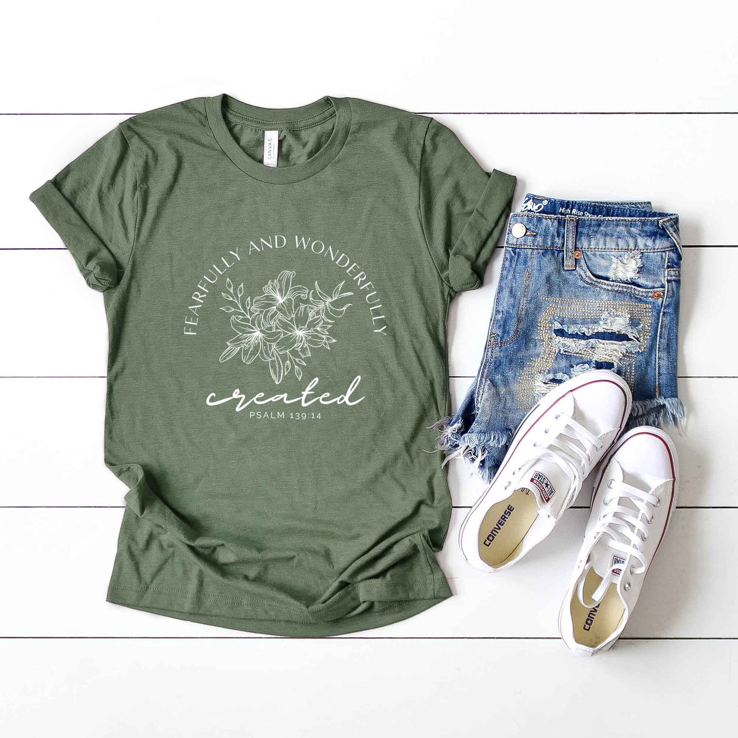 Fearfully And Wonderfully Created Flowers | Short Sleeve Crew Neck