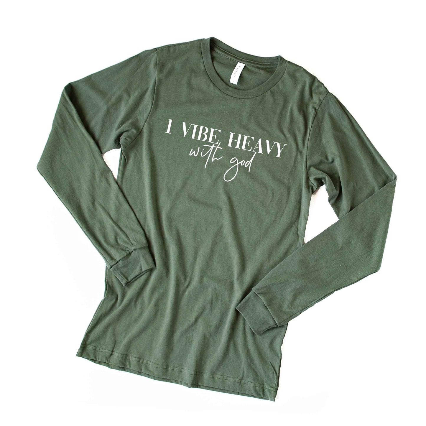 I Vibe Heavy With God | Long Sleeve Crew Neck