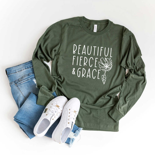 Beautiful Fierce Grace | Long Sleeve Crew Neck