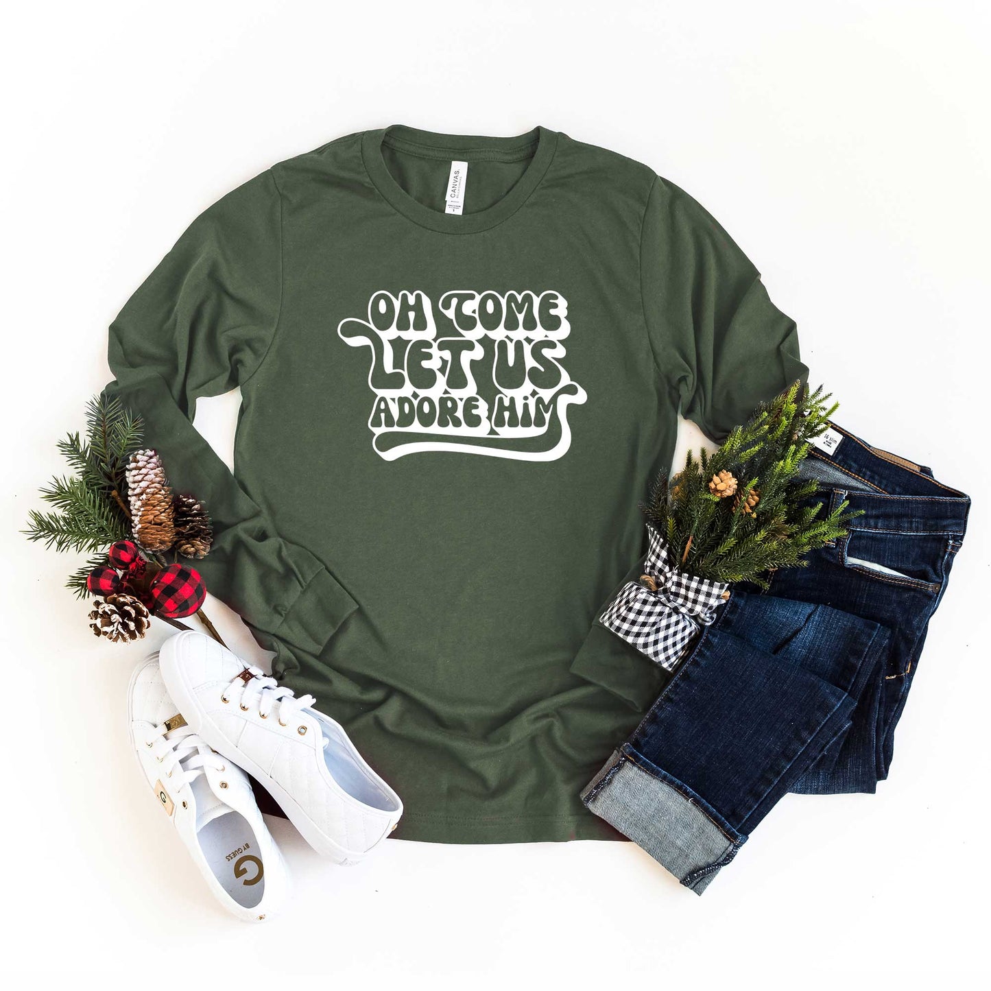 Retro Adore Him | Long Sleeve Crew Neck