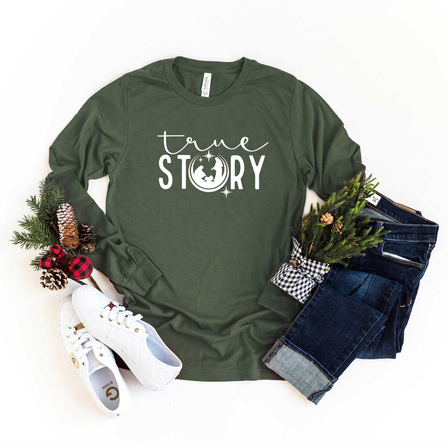 True Story Nativity | Long Sleeve Crew Neck