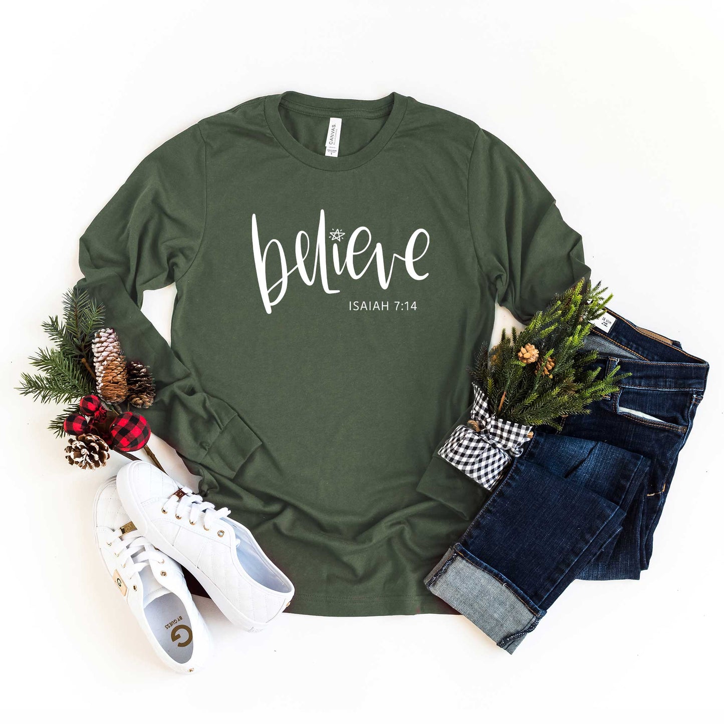 Believe Scripture | Long Sleeve Crew Neck