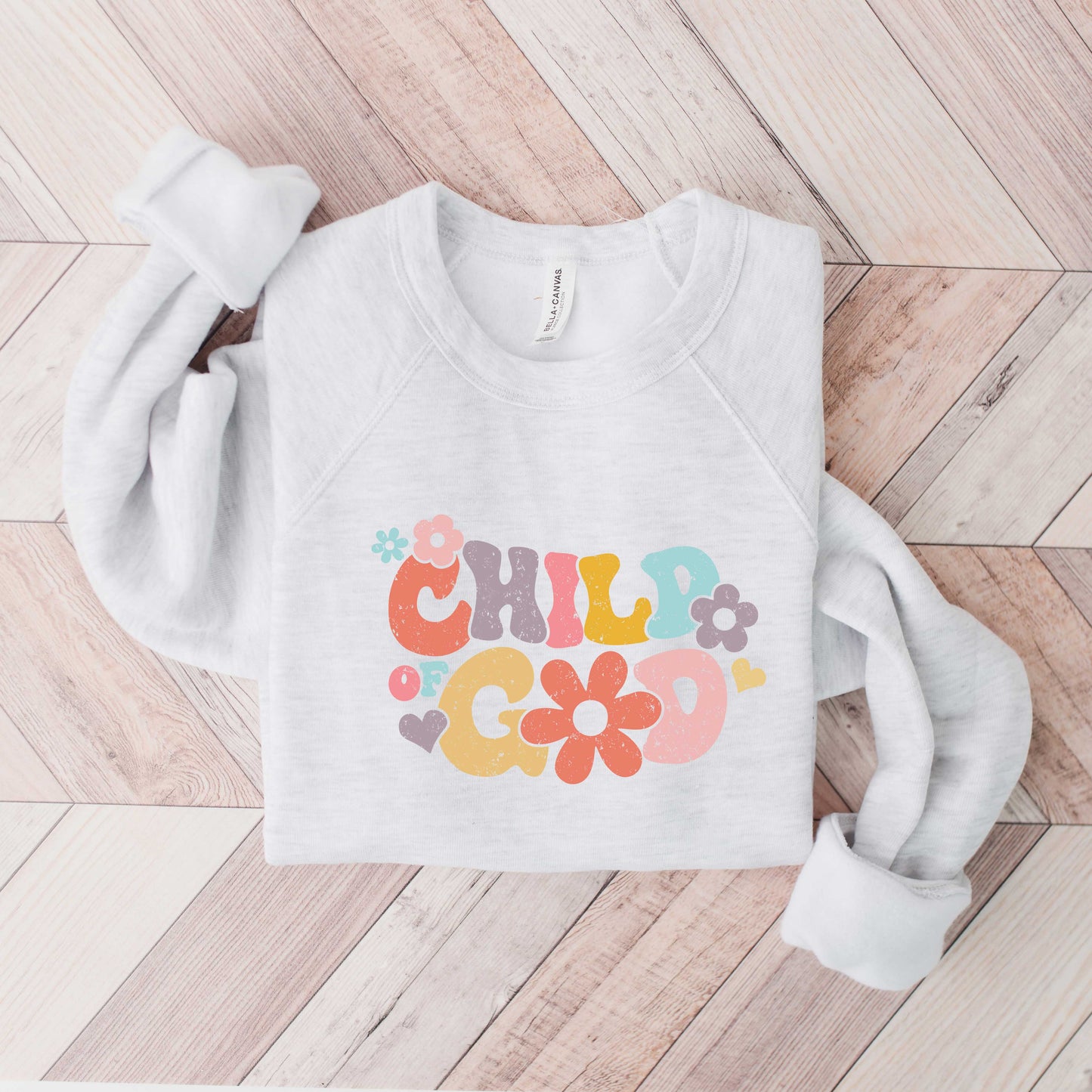 Child Of God Flowers | Bella Canvas Premium Sweatshirt