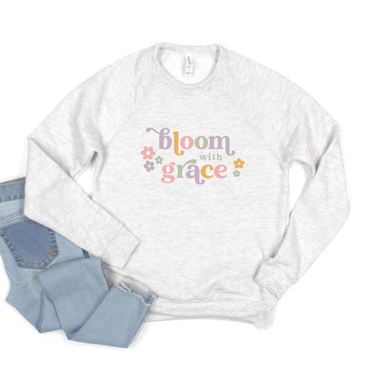 Bloom With Grace Retro | Bella Canvas Premium Sweatshirt