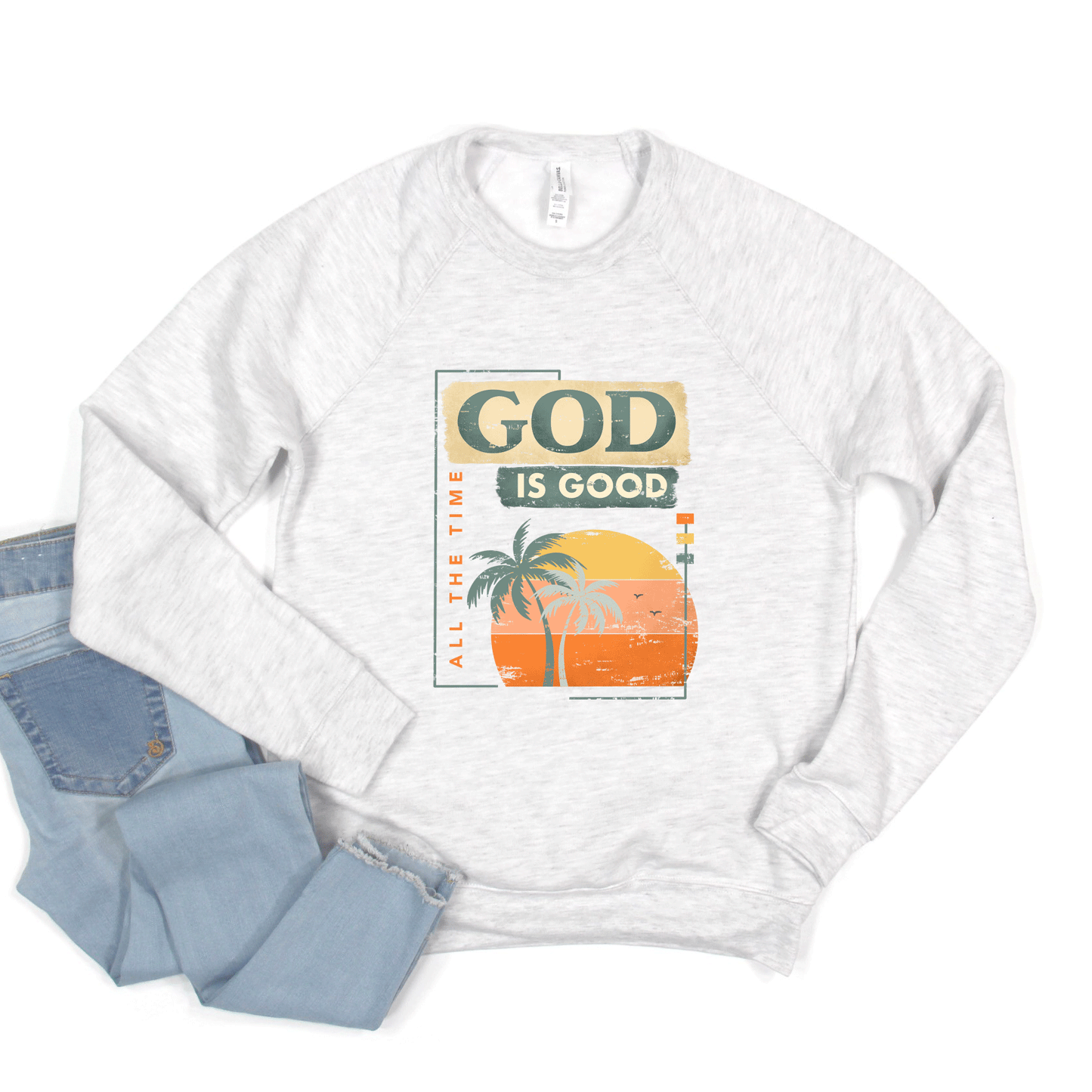 God Is Good Sunset | Bella Canvas Premium Sweatshirt