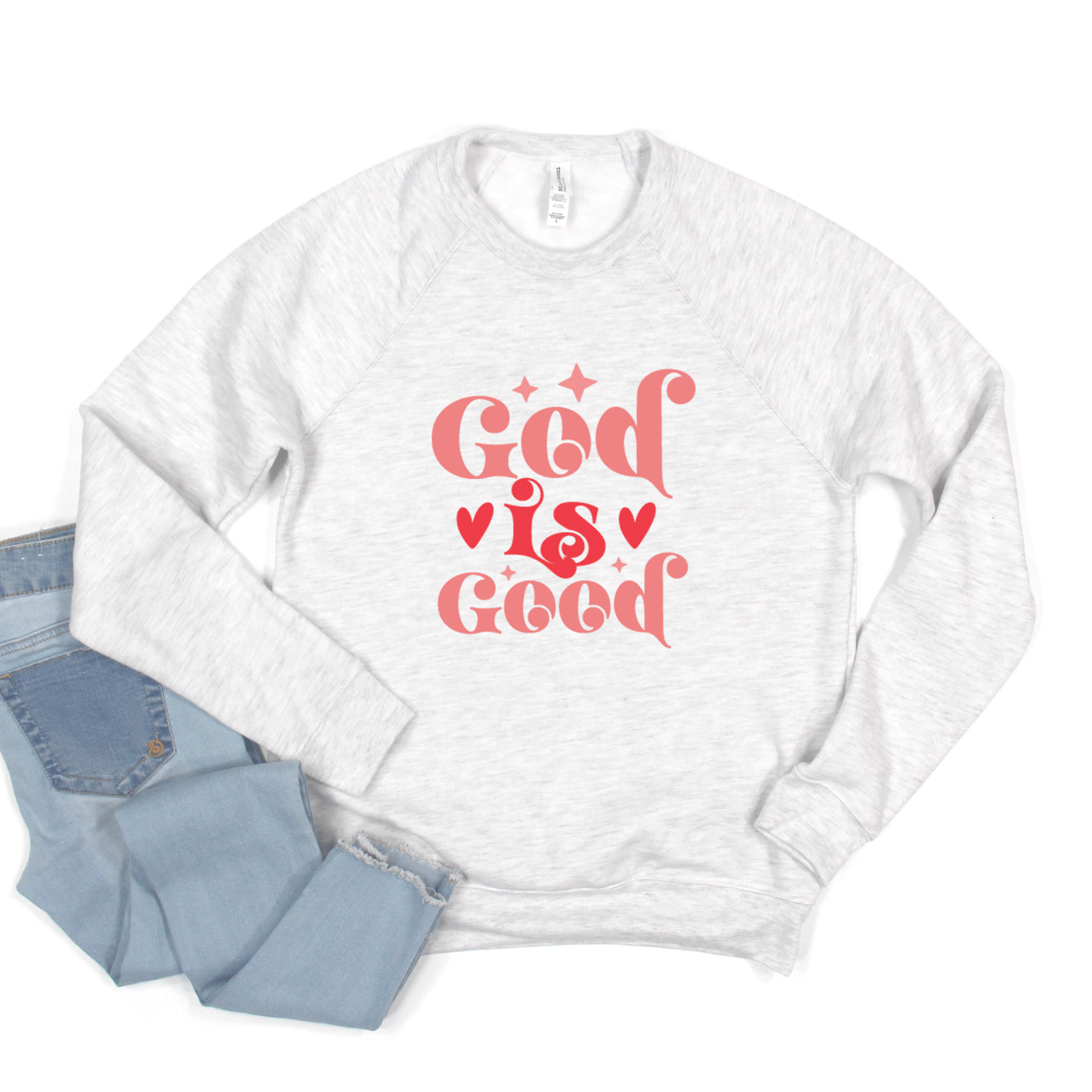 God Is Good Hearts | Bella Canvas Premium Sweatshirt