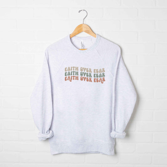 Faith Over Fear Stacked Wavy | Bella Canvas Premium Sweatshirt